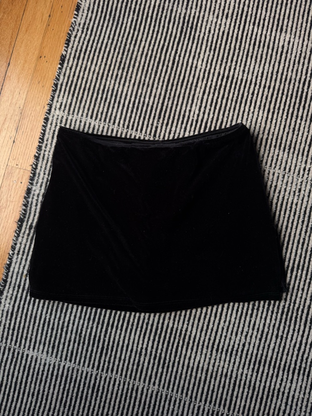 Vintage Black Velvet Mini Skirt